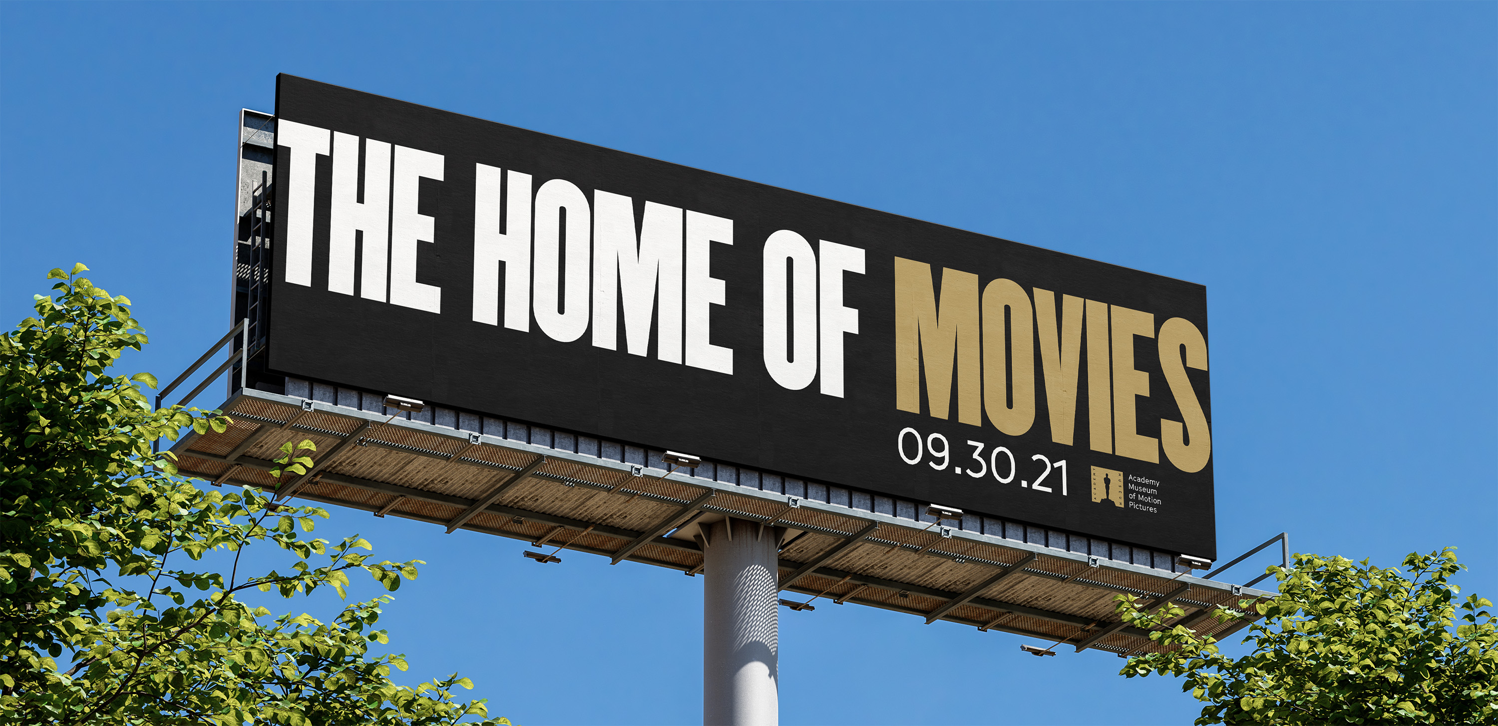 Hero Home of Movies Billboard announcing opening date.