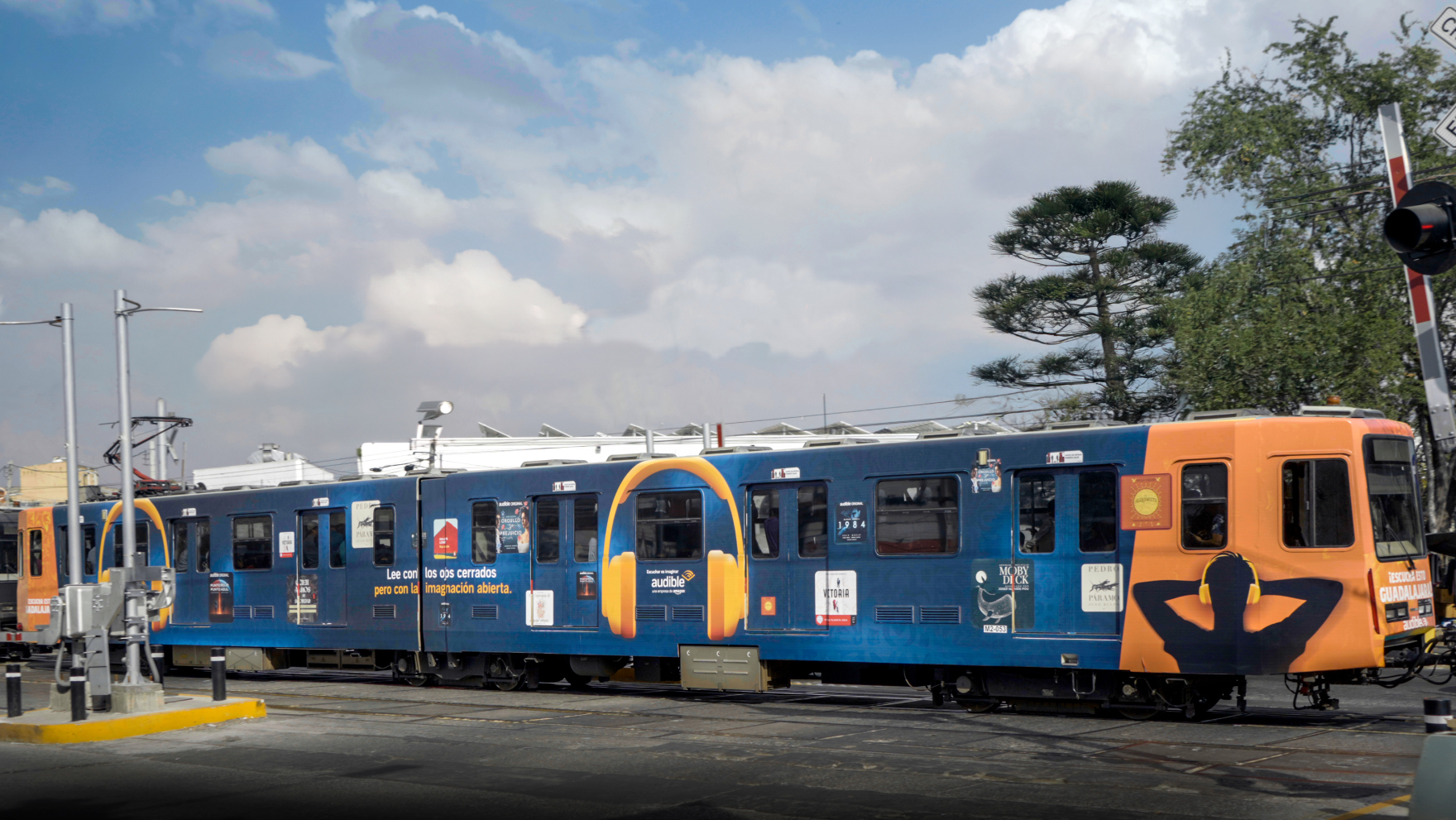 Audible campaign on a metro train.